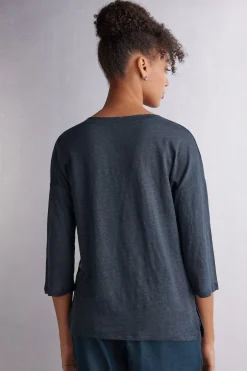 Maglia Scollo a Barchetta in Lino