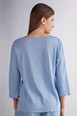 Maglia Scollo a Barchetta in Lino