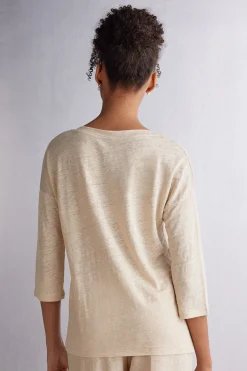 Maglia Scollo a Barchetta in Lino