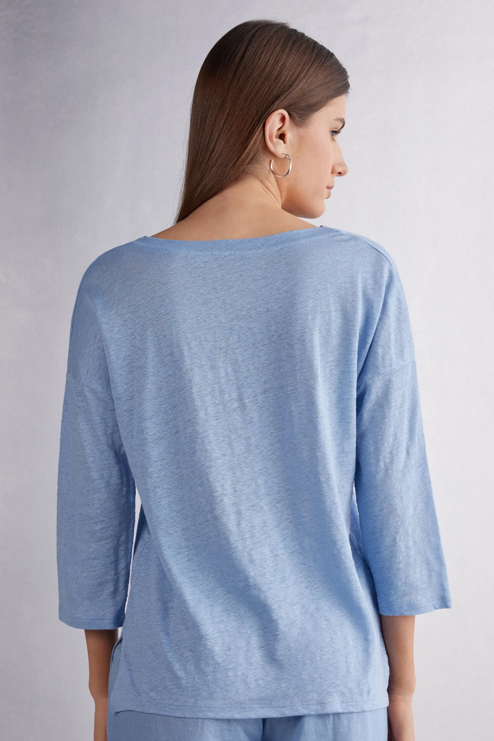 Maglia Scollo a Barchetta in Lino