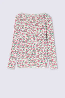 Maglia Scollo a Barchetta in Modal Ultralight con Cashmere Life is a Flower