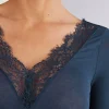 Maglia scollo a V in Modal Cashmere Ultralight e Pizzo