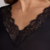 Maglia scollo a V in Modal Cashmere Ultralight e Pizzo