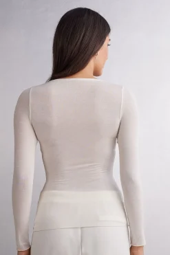 Maglia Scollo a V in Modal Ultralight con Cashmere