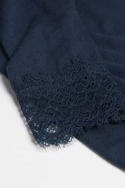 Maglia scollo a V in Modal Cashmere Ultralight e Pizzo