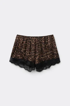 Pantaloncini Raso di Viscosa Luxurious Leopard