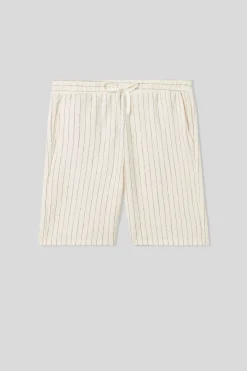 Pantalone Corto in Felpa a Righe Verticali