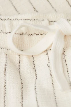 Pantalone Corto in Felpa a Righe Verticali