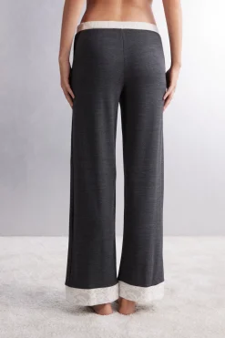 Pantalone Lungo a Palazzo in Modal con Lana Baby It's Cold Outside