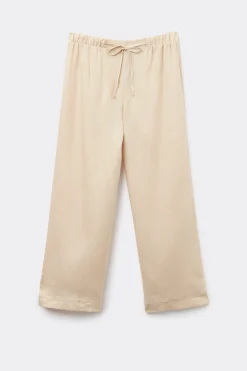 Pantalone Lungo con Coulisse in Tela di Lino