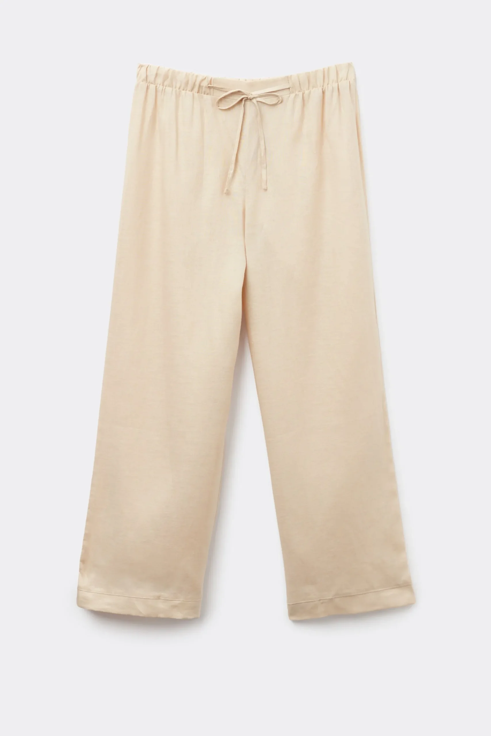Pantalone Lungo con Coulisse in Tela di Lino
