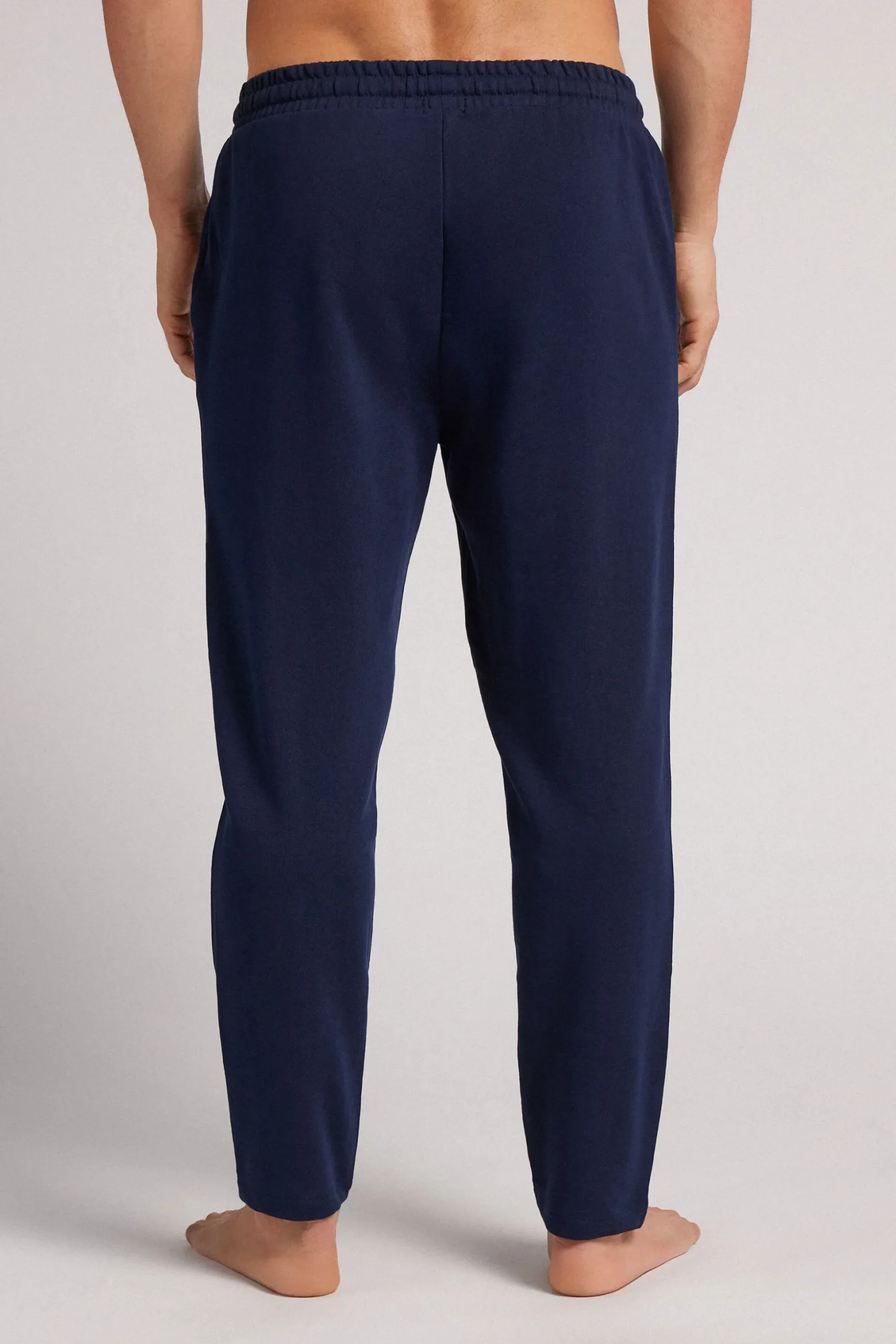Pantalone Lungo in Felpa di Cotone con Nervatura