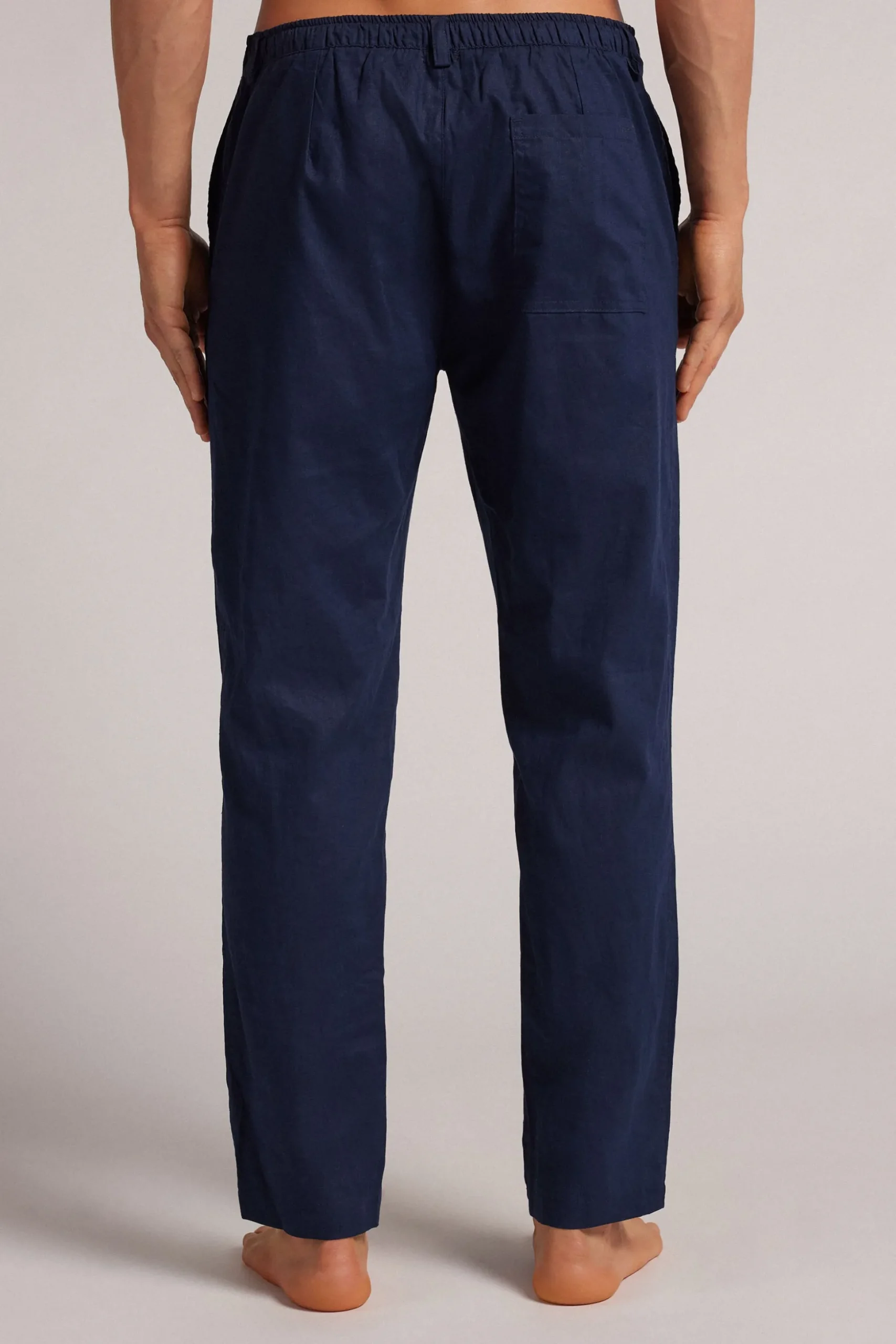 Pantalone Lungo in Lino e Cotone