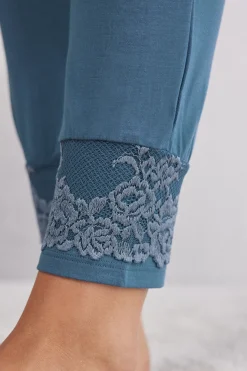 Pantalone Lungo in Modal con Polsino Pretty Flowers