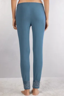Pantalone Lungo in Modal con Polsino Pretty Flowers