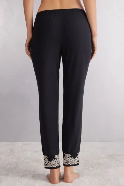 Pantalone Lungo in Modal con Polsino Pretty Flowers
