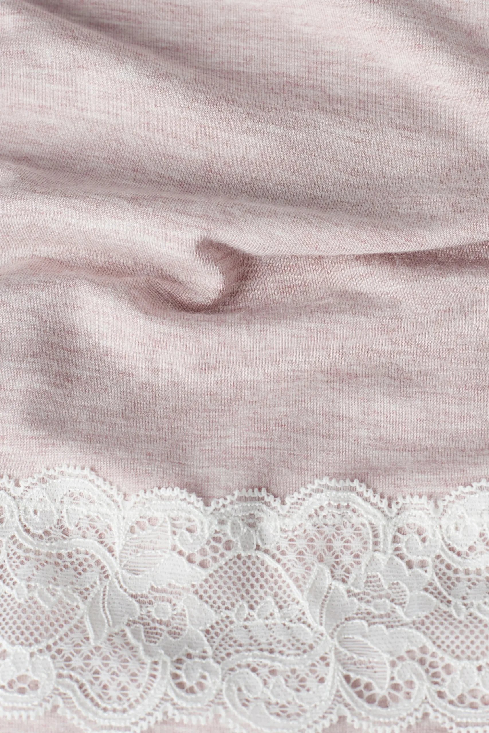 Pantalone Lungo in Modal con Dettagli in Pizzo