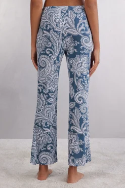 Pantalone Lungo in Viscosa di Bamboo Flower Paisley