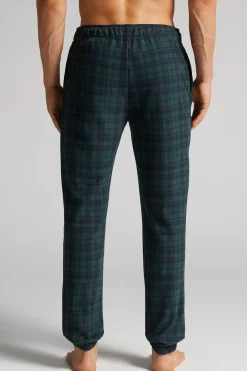 Pantalone Lungo Tricot Fantasia Tartan Verde