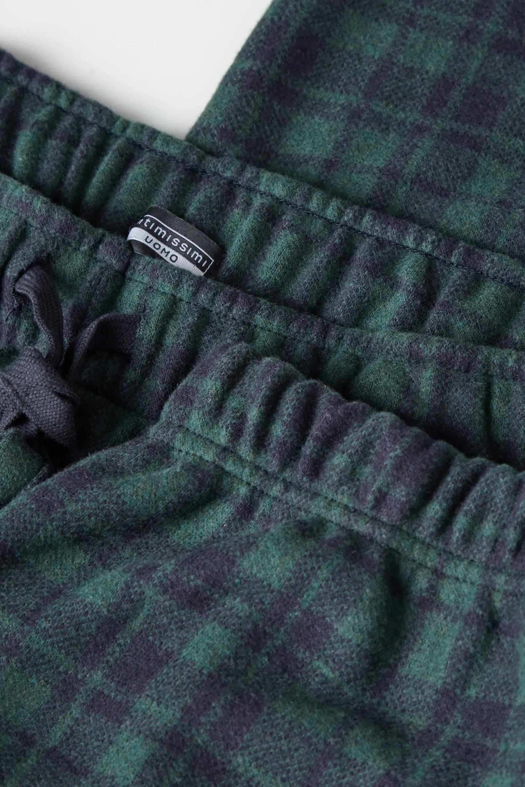 Pantalone Lungo Tricot Fantasia Tartan Verde