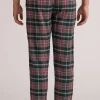 Pantaloni Tela di Cotone Garzata Check Grigio