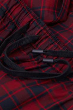 Pantaloni Tela di Cotone Stampa Check