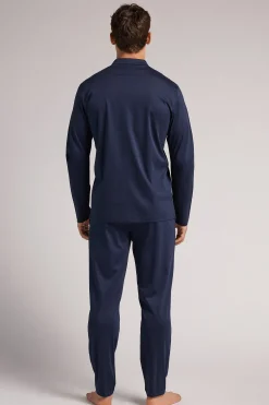 Pigiama Lungo Aperto Davanti in Cotone Premium Mercerizzato