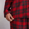 Pigiama Lungo in Tela Garzata Couple Tartan
