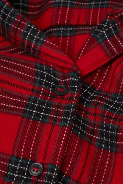 Pigiama Lungo in Tela Garzata Couple Tartan