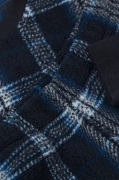 Pigiama Lungo Teddy Tartan Blu
