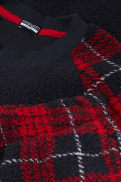 Pigiama Lungo Teddy Tartan Rosso