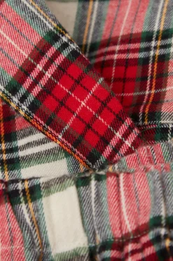 Pigiama Lungo Tela di Cotone Garzata Warm Tartan
