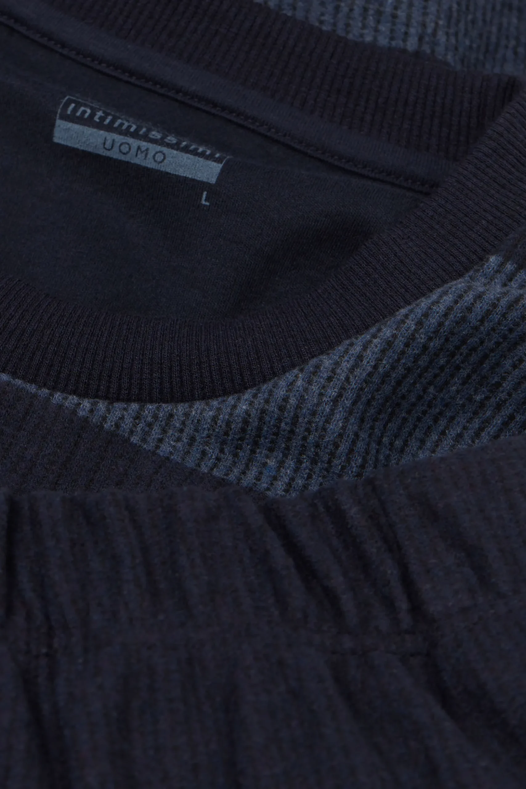 Pigiama Lungo Tricot Righe Blu