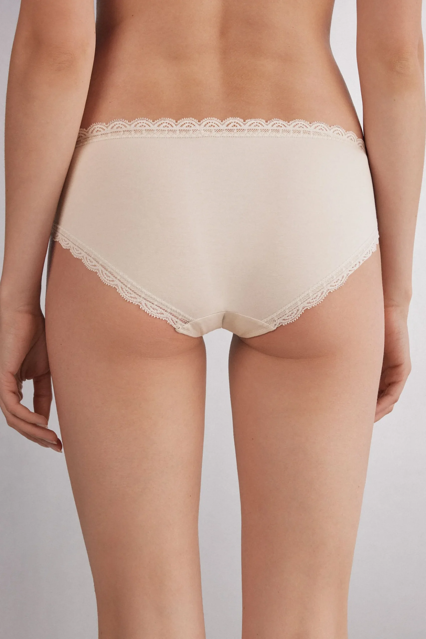 Slip Alto in Pizzo e Cotone
