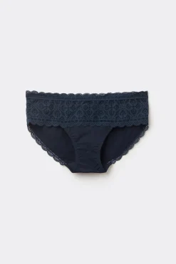 Slip Alto in Pizzo e Cotone