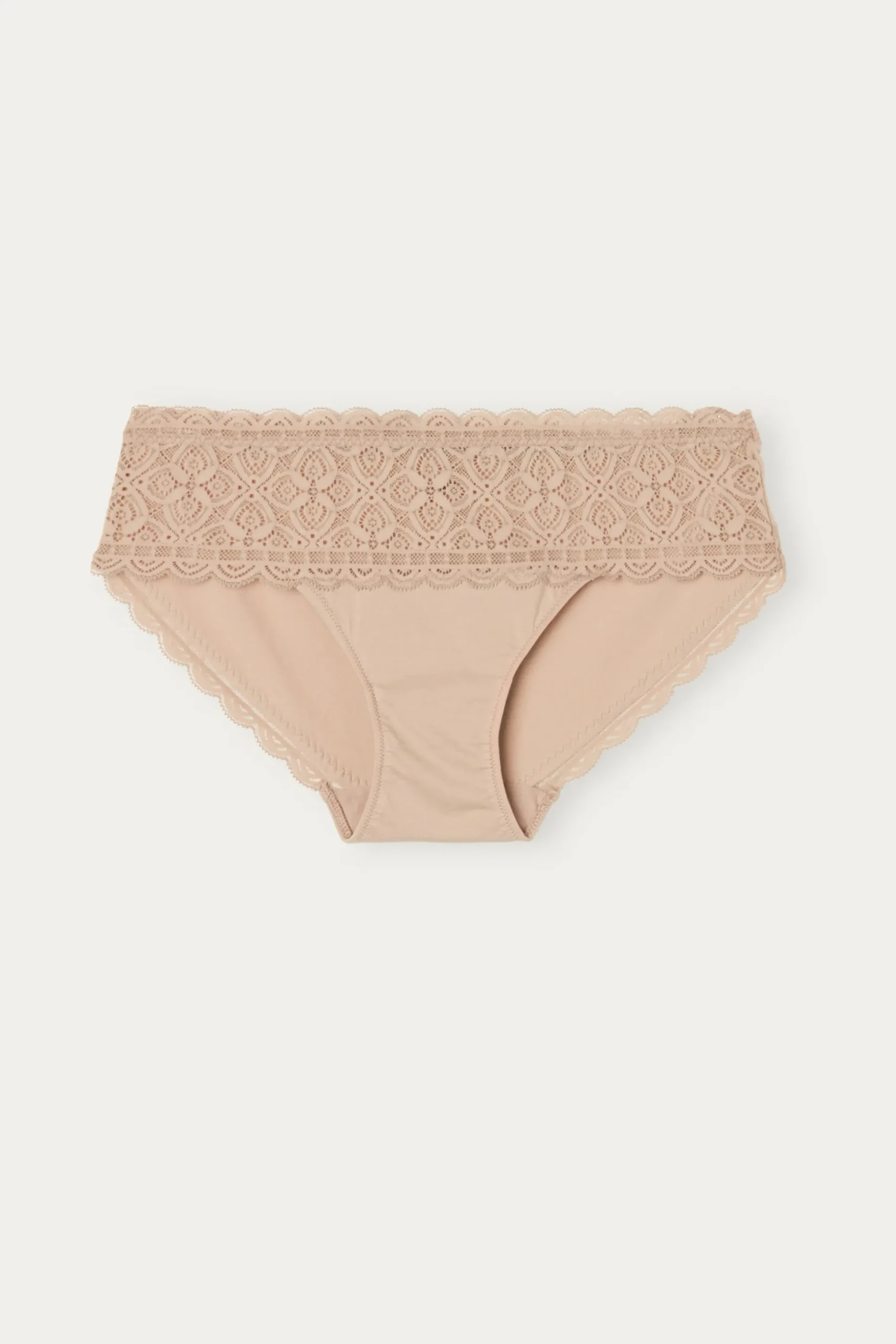 Slip Alto in Pizzo e Cotone