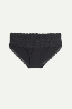 Slip Alto in Pizzo e Cotone