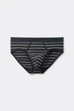 Slip Cotone Superior Stampa Righe Blu Grigio