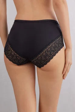 Slip Vita Alta in Microfibra Ultralight e Pizzo