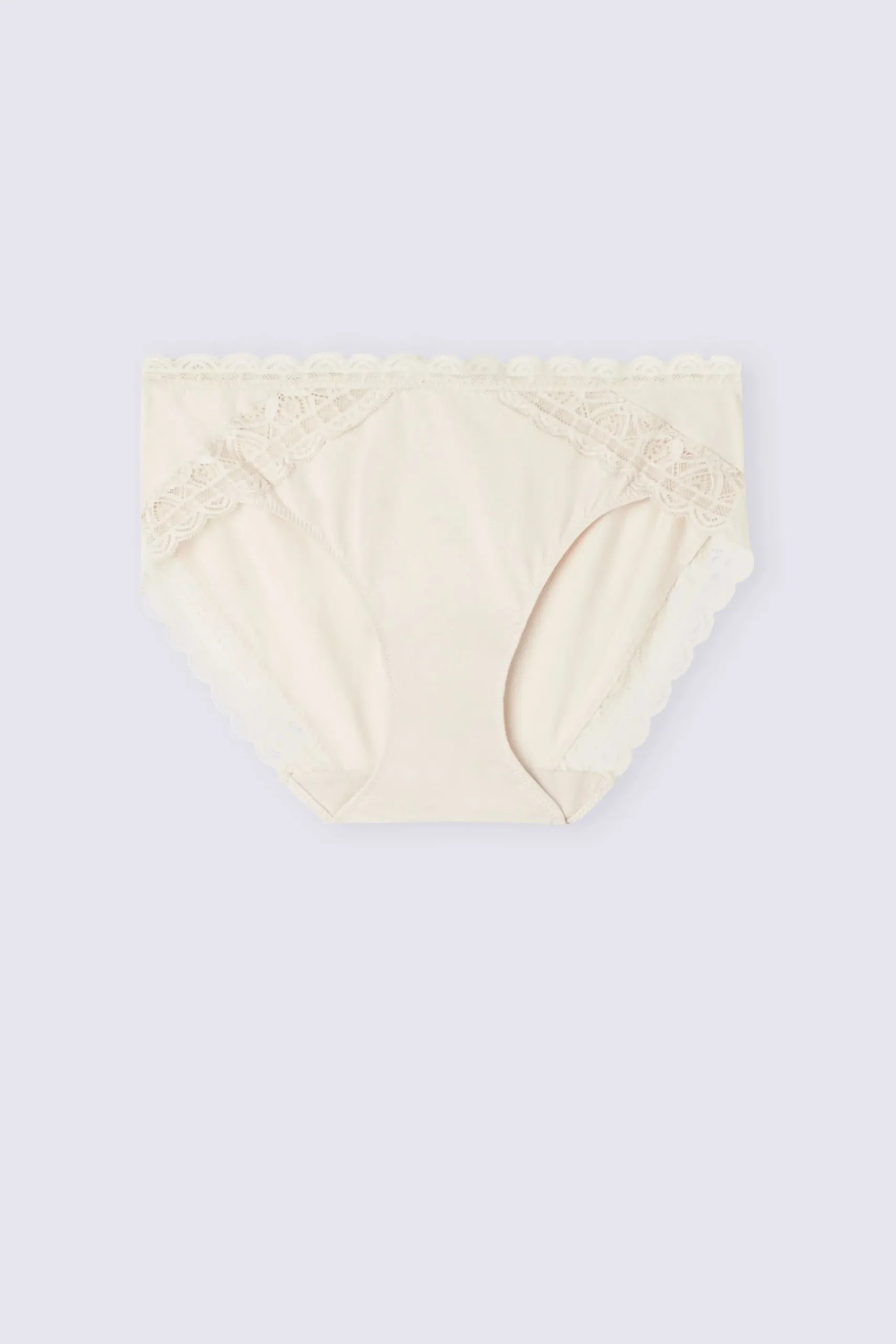 Slip Vita Semi-alta in Cotone e Pizzo