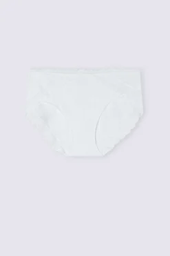 Slip Vita Semi-alta in Cotone e Pizzo