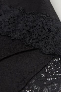 Slip Vita Semi-alta in Cotone e Pizzo