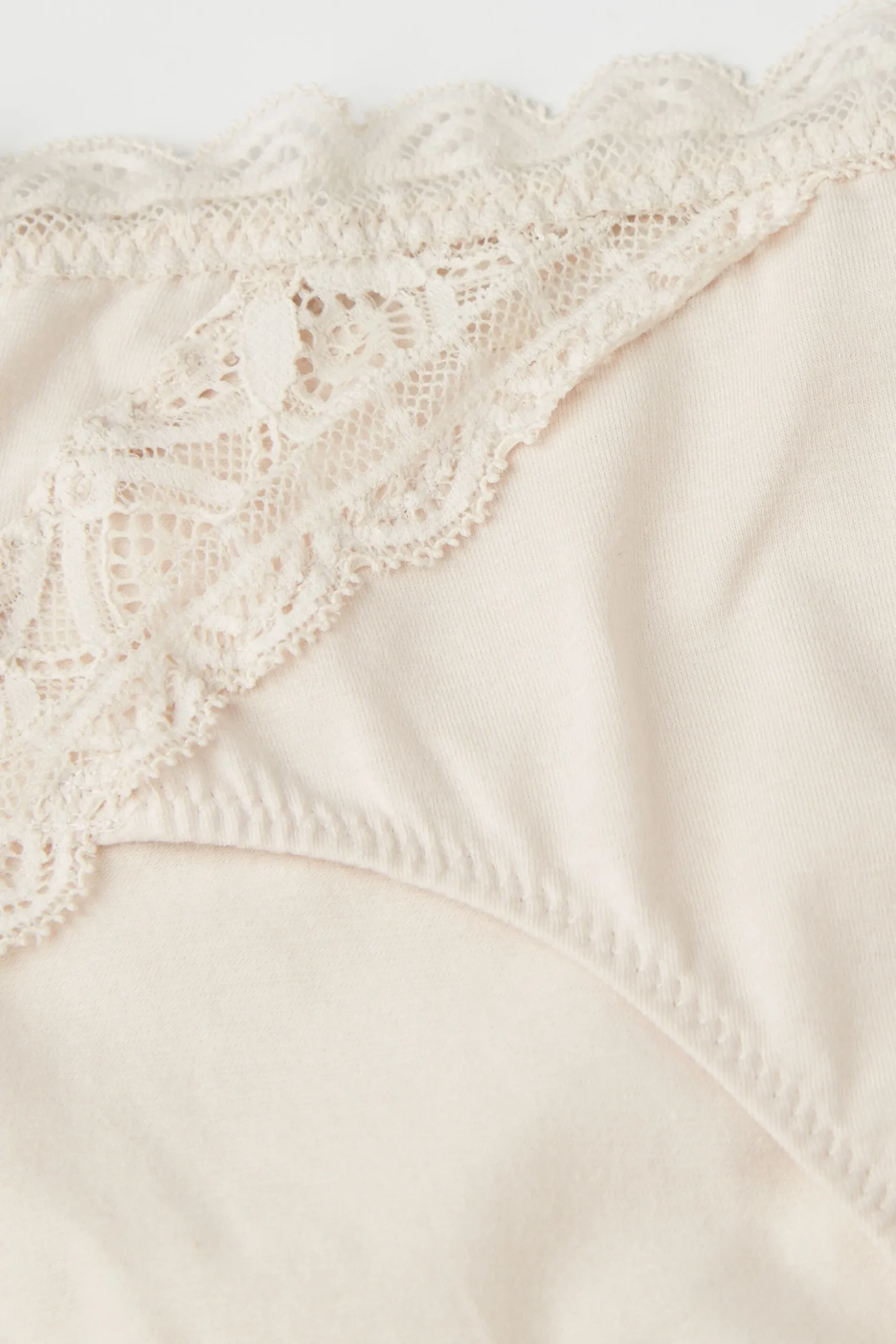 Slip Vita Semi-alta in Cotone e Pizzo