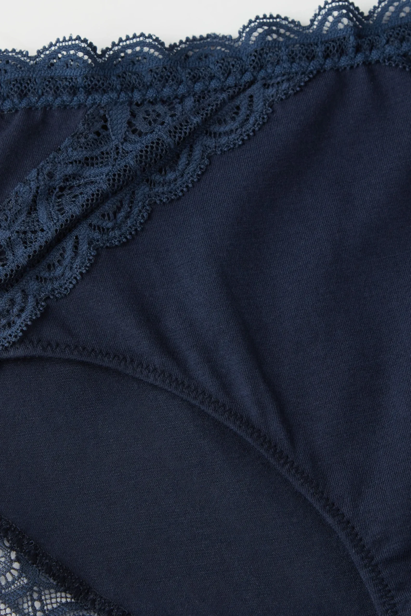 Slip Vita Semi-alta in Cotone e Pizzo