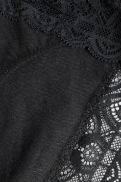 Slip Vita Semi-alta in Cotone e Pizzo
