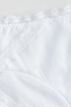 Slip Vita Semi-alta in Cotone e Pizzo
