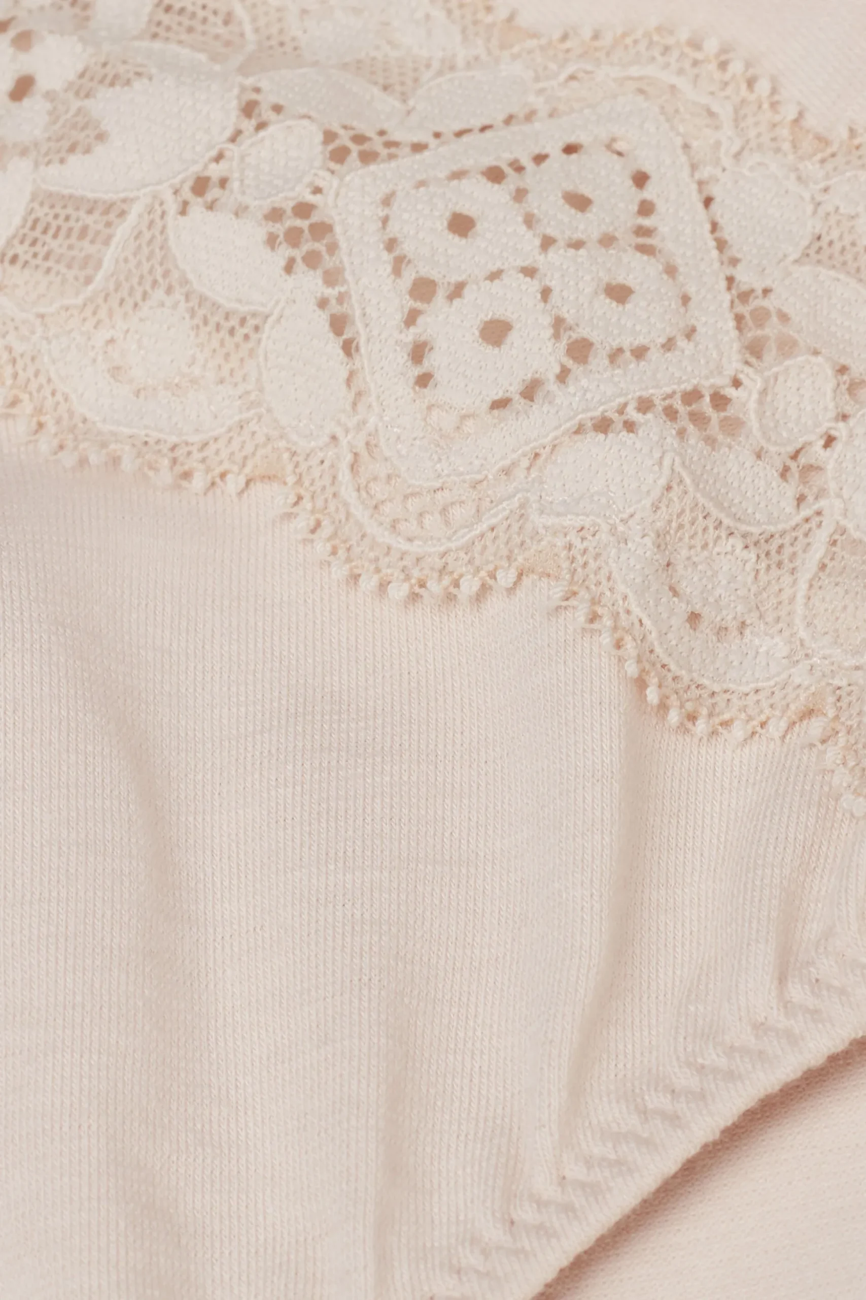 Slip Vita Semi-alta in Cotone e Pizzo