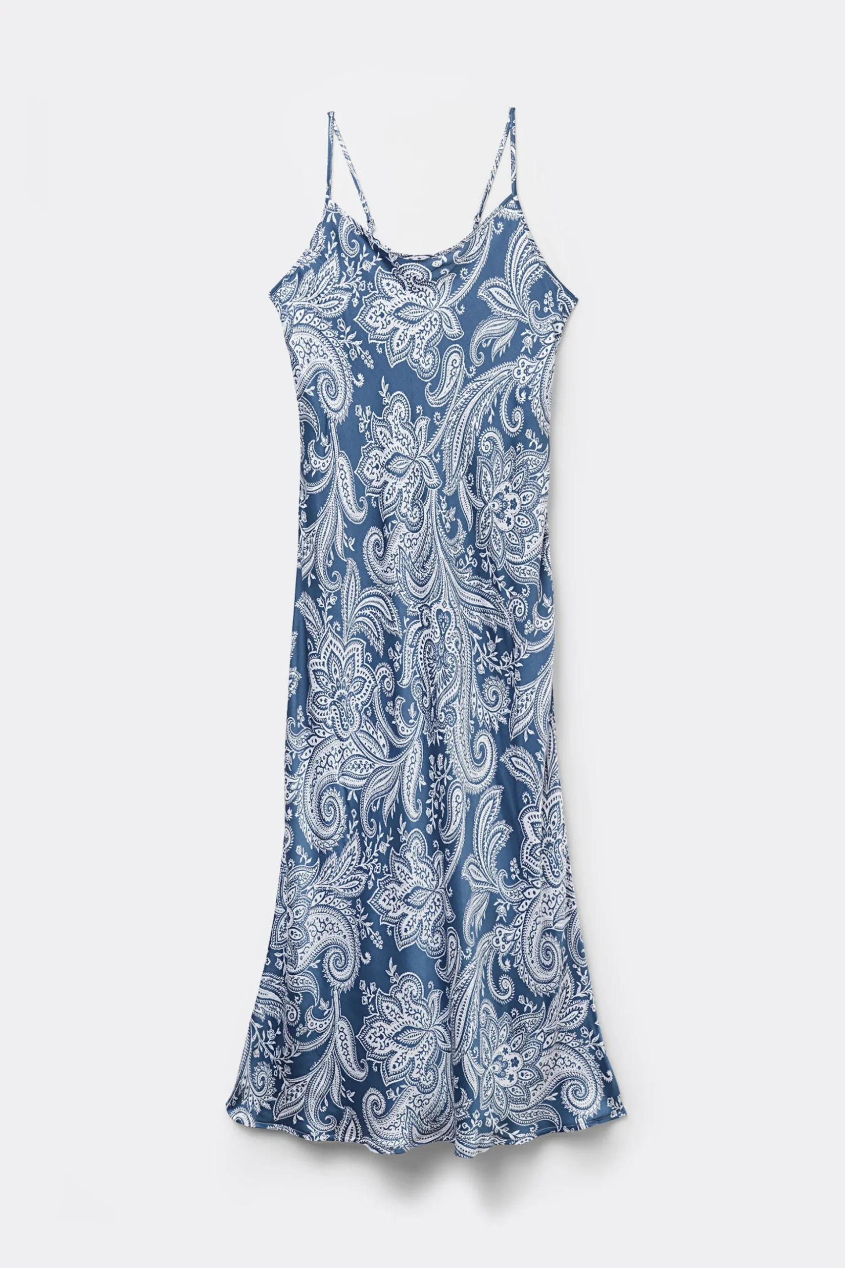 Sottoveste Lunga in Raso di Viscosa Flower Paisley