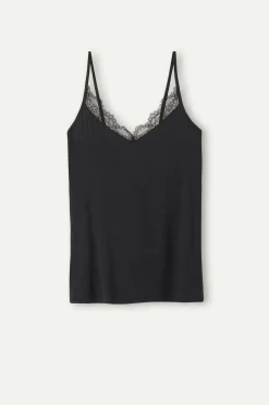Top in Modal Ultralight con Cashmere con Pizzo