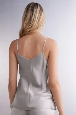 Top in Raso di Seta con Scollo a V